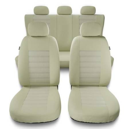 Sitzbezüge Auto für Seat Ibiza I, II, III, IV, V (1984-2019) - Autositzbezüge Universal Schonbezüge für Autositze - Auto-Dekor - Modern - MG-3 (beige)