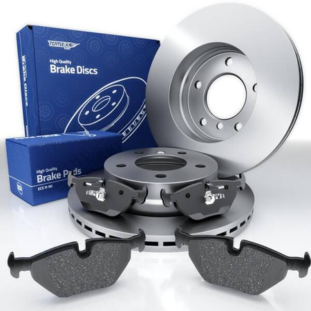 Bremsbeläge + Bremsscheiben für BMW 3er E36 Compact (2001-2005) - Tomex - TX 13-17 + TX 71-57 (Hinterachse)