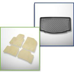 Set: Teppiche aus Velours + Kofferraumschale für Hyundai i10 II BA (11.2013-12.2019) 5 Türen - Guardliner