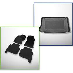 Set: Teppiche aus Velours + Kofferraumschale für Ford Maverick I (1993-1998) 3 Türen - Standard