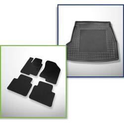 Set: Filzteppiche + Kofferraumschale für Hyundai Sonata IV NF (2005-2009) 4 Türen - Standard