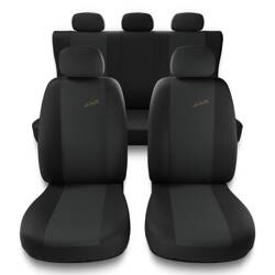 Sitzbezüge Auto für Fiat Panda II, III (2003-....) - Autositzbezüge Universal Schonbezüge für Autositze - Auto-Dekor - XR - dunkelgrau
