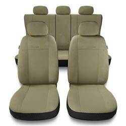 Sitzbezüge Auto für Alfa Romeo 145 (1994-2000) - Autositzbezüge Universal Schonbezüge für Autositze - Auto-Dekor - Prestige - beige