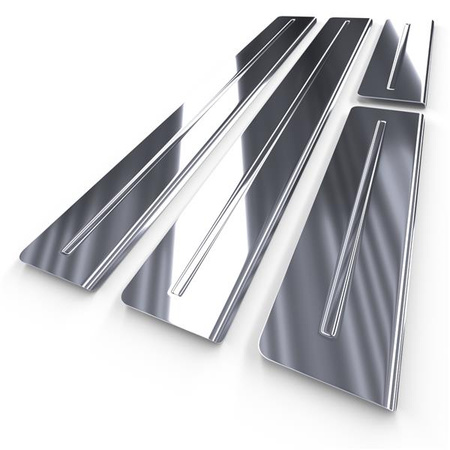 Einstiegsleisten aus Stahl für Honda Civic VIII Hatchback (5 Türen) - (2006-2011) - Croni - Long Line - silber (Glanz)