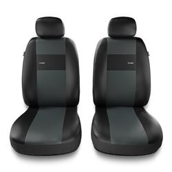 Sitzbezüge Auto für Opel Mokka A, B (2012-....) - Vordersitze Autositzbezüge Set Universal Schonbezüge - Auto-Dekor - X-Line 1+1 - grau