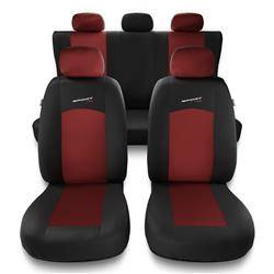 Sitzbezüge Auto für Alfa Romeo 145 (1994-2000) - Autositzbezüge Universal Schonbezüge für Autositze - Auto-Dekor - Sport Line - rot