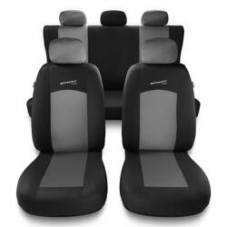 Sitzbezüge Auto für Citroen C3 Aircross I, II (2017-....) - Autositzbezüge Universal Schonbezüge für Autositze - Auto-Dekor - Sport Line - hellgrau