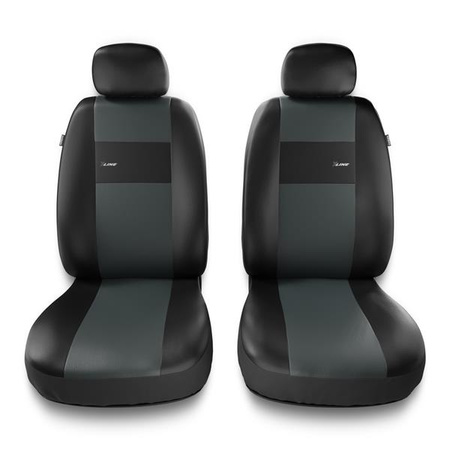 Sitzbezüge Auto für Peugeot 2008 (2013-2019) - Vordersitze Autositzbezüge Set Universal Schonbezüge - Auto-Dekor - X-Line 1+1 - grau