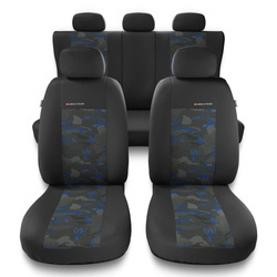 Sitzbezüge Auto für Jeep Compass I, II (2007-....) - Autositzbezüge Universal Schonbezüge für Autositze - Auto-Dekor - Elegance - blau