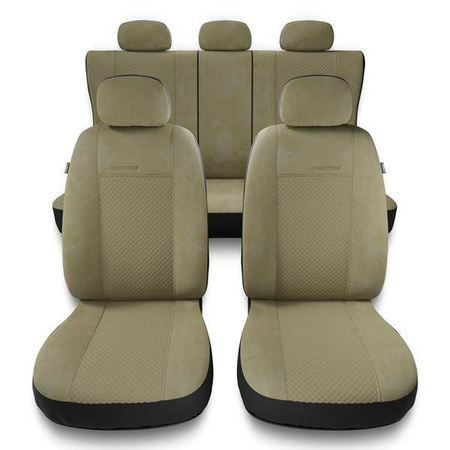 Sitzbezüge Auto für Alfa Romeo Stelvio (2017-2019) - Autositzbezüge Universal Schonbezüge für Autositze - Auto-Dekor - Prestige - beige