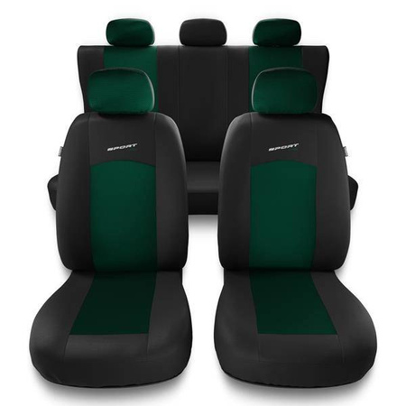 Sitzbezüge Auto für Alfa Romeo 156 I, II (1997-2007) - Autositzbezüge Universal Schonbezüge für Autositze - Auto-Dekor - Sport Line - grün