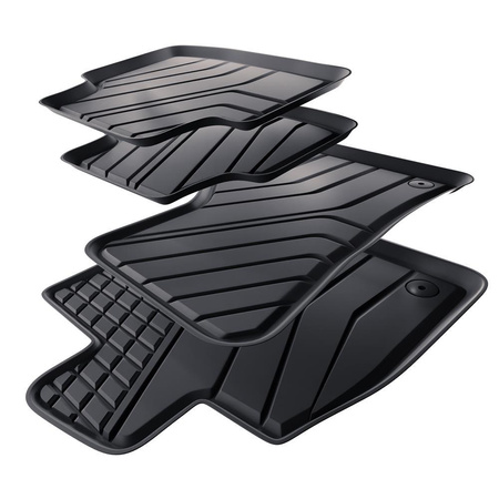 TPE Fußmatten Auto für Seat Leon IV Sportstourer (2020-....) - schwarz Automatten Autoteppiche - Amal Plast - SPART line - Set - 4 St.