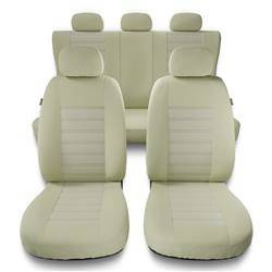 Sitzbezüge Auto für Alfa Romeo 166 I, II, III (1998-2007) - Autositzbezüge Universal Schonbezüge für Autositze - Auto-Dekor - Modern - MG-3 (beige)