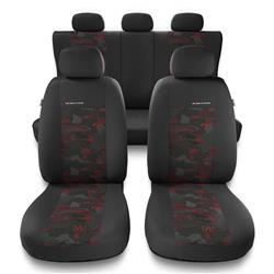 Sitzbezüge Auto für Mitsubishi L200 I, II, III, IV, V, VI (1993-....) - Autositzbezüge Universal Schonbezüge für Autositze - Auto-Dekor - Elegance - rot