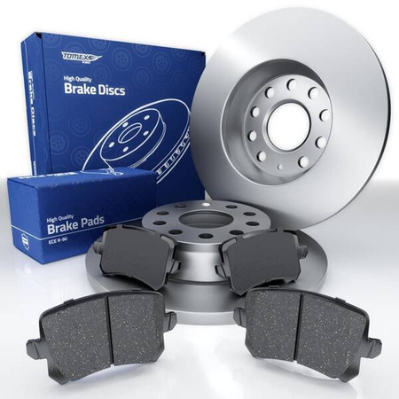 Bremsbeläge + Bremsscheiben für Volkswagen Tiguan I SUV (2007-2018) - Tomex - TX 15-83 + TX 71-37 (Hinterachse)