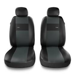 Sitzbezüge Auto für Citroen C1 I, II (2005-2021) - Vordersitze Autositzbezüge Set Universal Schonbezüge - Auto-Dekor - X-Line 1+1 - grau