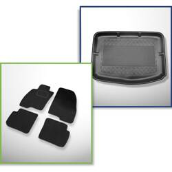 Set: Teppiche aus Velours + Kofferraumschale für Alfa Romeo MiTo (09.2008-12.2018) 3 Türen - Standard