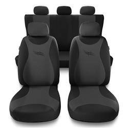 Sitzbezüge Auto für Alfa Romeo 145 (1994-2000) - Autositzbezüge Universal Schonbezüge für Autositze - Auto-Dekor - Turbo - dunkelgrau