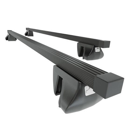 Stahl-Dachträger für Volkswagen Golf Plus mk V MPV (2005-2008) - schwarz Dachträger Dachgepäckträger - Amos - Alfa - O - Reling