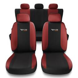 Sitzbezüge Auto für Citroen C3 Aircross I, II (2017-....) - Autositzbezüge Universal Schonbezüge für Autositze - Auto-Dekor - Tuning - rot
