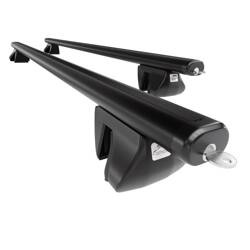 Alu-Dachträger für Daewoo Musso SUV (2000-2005) - schwarz Dachträger Dachgepäckträger - Amos - Alfa - Aero - Reling