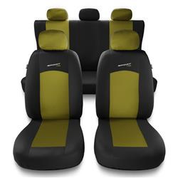 Sitzbezüge Auto für Alfa Romeo 166 I, II, III (1998-2007) - Autositzbezüge Universal Schonbezüge für Autositze - Auto-Dekor - Sport Line - gelb