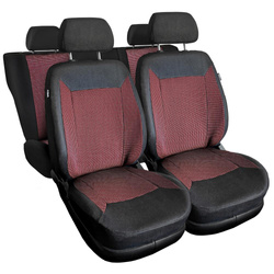 Sitzbezüge Auto für Alfa Romeo 166 I, II, III (1998-2007) - Autositzbezüge Universal Schonbezüge für Autositze - Auto-Dekor - Royal - rot