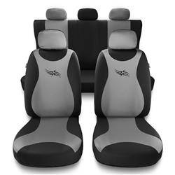 Sitzbezüge Auto für Alfa Romeo 156 I, II (1997-2007) - Autositzbezüge Universal Schonbezüge für Autositze - Auto-Dekor - Turbo - silbern