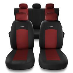 Sitzbezüge Auto für Alfa Romeo 166 I, II, III (1998-2007) - Autositzbezüge Universal Schonbezüge für Autositze - Auto-Dekor - Sport Line - rot