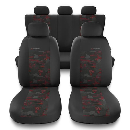 Sitzbezüge Auto für Honda Jazz II, III, IV (2002-2019) - Autositzbezüge Universal Schonbezüge für Autositze - Auto-Dekor - Elegance - rot