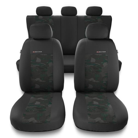 Sitzbezüge Auto für Citroen C4 I, II (2004-2017) - Autositzbezüge Universal Schonbezüge für Autositze - Auto-Dekor - Elegance - grün