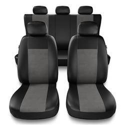 Sitzbezüge Auto für Alfa Romeo 166 I, II, III (1998-2007) - Autositzbezüge Universal Schonbezüge für Autositze - Auto-Dekor - Superior - grau