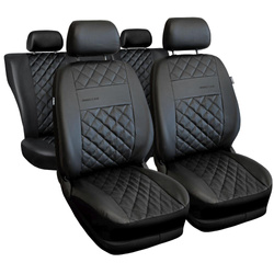 Sitzbezüge Auto für Alfa Romeo 166 I, II, III (1998-2007) - Autositzbezüge Universal Schonbezüge für Autositze - Auto-Dekor - Perfect Line - schwarz