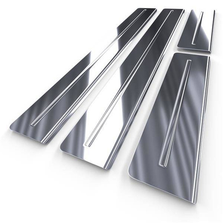 Einstiegsleisten aus Stahl für Dodge Caliber Hatchback (5 Türen) - (2005-2011) - Croni - Long Line - silber (Glanz)