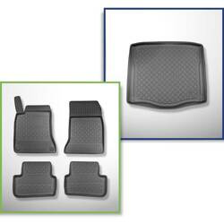 Set: TPE-Teppiche + Kofferraummatte für Mercedes-Benz CLA C117 Coupé (03.2013-03.2019) - Aristar - Guardliner - ohne linke Ausbuchtung