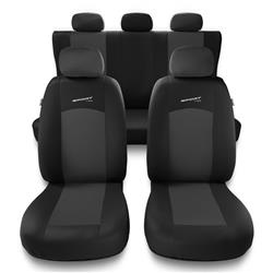 Sitzbezüge Auto für Fiat Freemont (2011-2016) - Autositzbezüge Universal Schonbezüge für Autositze - Auto-Dekor - Sport Line - dunkelgrau