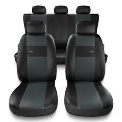 Sitzbezüge Auto für Jeep Compass I, II (2007-....) - Autositzbezüge Universal Schonbezüge für Autositze - Auto-Dekor - X-Line - grau