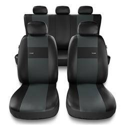 Sitzbezüge Auto für Alfa Romeo 145 (1994-2000) - Autositzbezüge Universal Schonbezüge für Autositze - Auto-Dekor - X-Line - grau