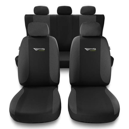 Sitzbezüge Auto für Alfa Romeo 156 I, II (1997-2007) - Autositzbezüge Universal Schonbezüge für Autositze - Auto-Dekor - Tuning - dunkelgrau