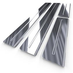 Einstiegsleisten aus Stahl für Honda Civic VIII Hatchback (5 Türen) - (2006-2011) - Croni - Long Line - silber (Glanz)