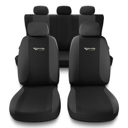 Sitzbezüge Auto für Daihatsu Sirion I, II, III (1998-2019) - Autositzbezüge Universal Schonbezüge für Autositze - Auto-Dekor - Tuning - dunkelgrau