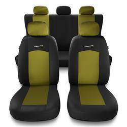 Sitzbezüge Auto für Daewoo Lanos (2004-2008) - Autositzbezüge Universal Schonbezüge für Autositze - Auto-Dekor - Sport Line - gelb