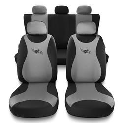 Sitzbezüge Auto für Hyundai Accent I, II, III (1994-2011) - Autositzbezüge Universal Schonbezüge für Autositze - Auto-Dekor - Turbo - silbern