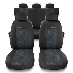 Sitzbezüge Auto für Citroen C1 I, II (2005-2021) - Autositzbezüge Universal Schonbezüge für Autositze - Auto-Dekor - Elegance - blau